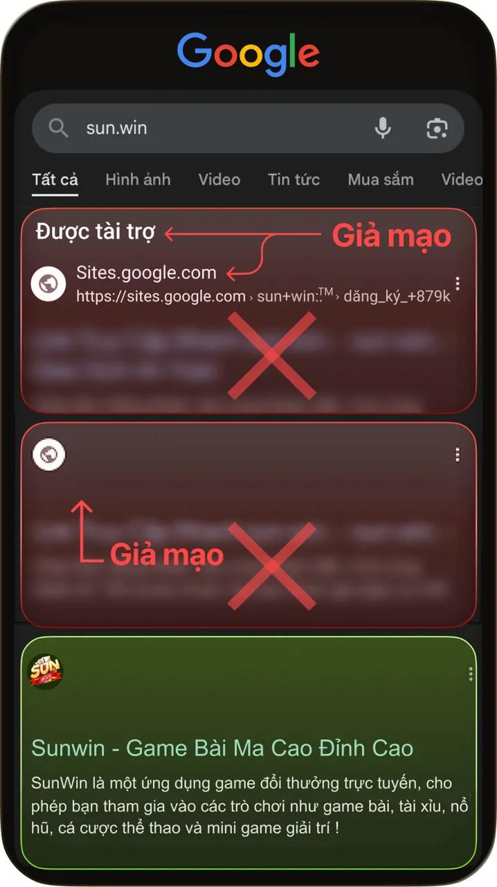 Sunwin giả mạo xuất hiện như thế nào